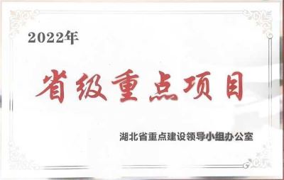 湖北泓港實(shí)業(yè)有限公司榮獲 “省重點(diǎn)項(xiàng)目” 榮譽(yù)證書